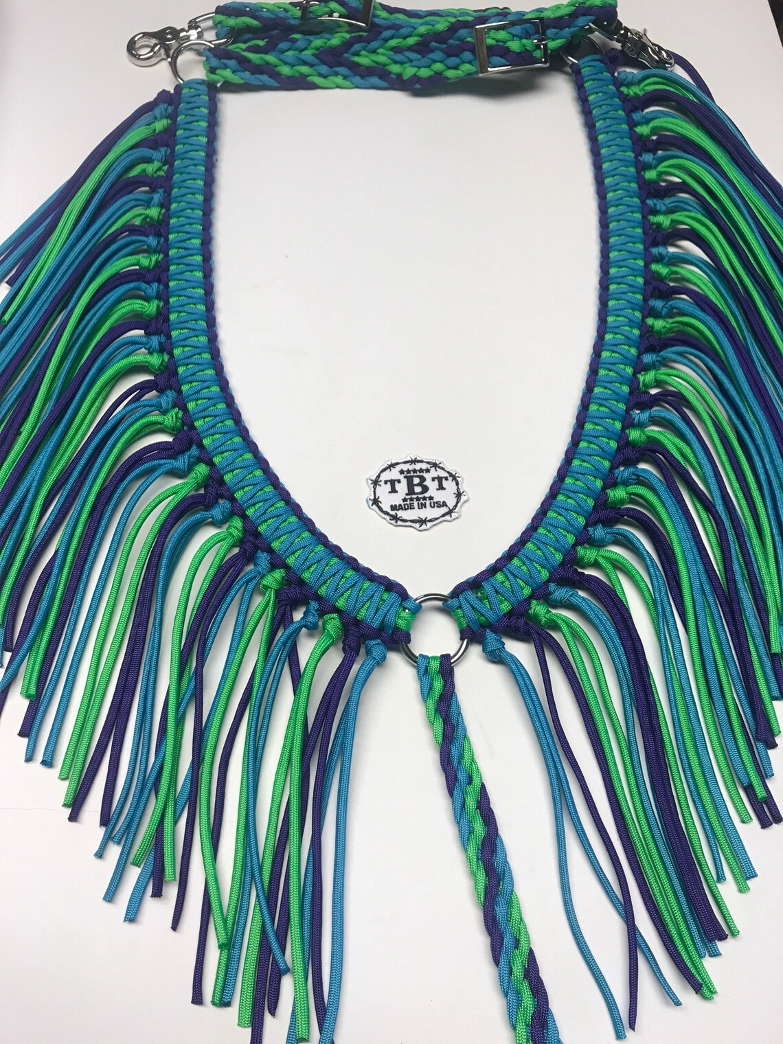 Fringe breast collar custom horse tack purple breast collar Etsy