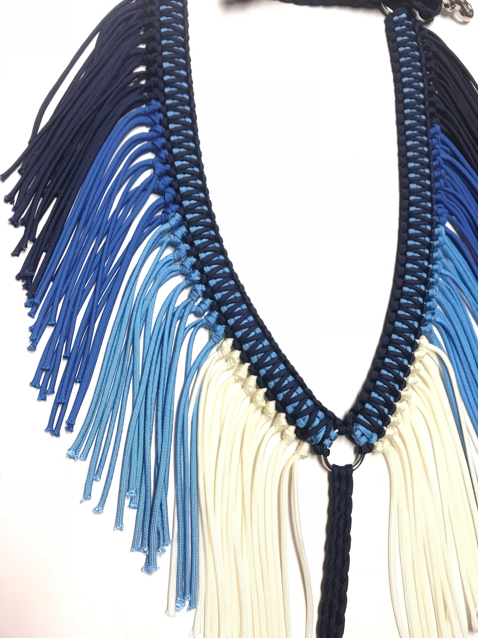 Fringe Breast Collar Blue Ombre Fringe Breast Collar Horse Etsy