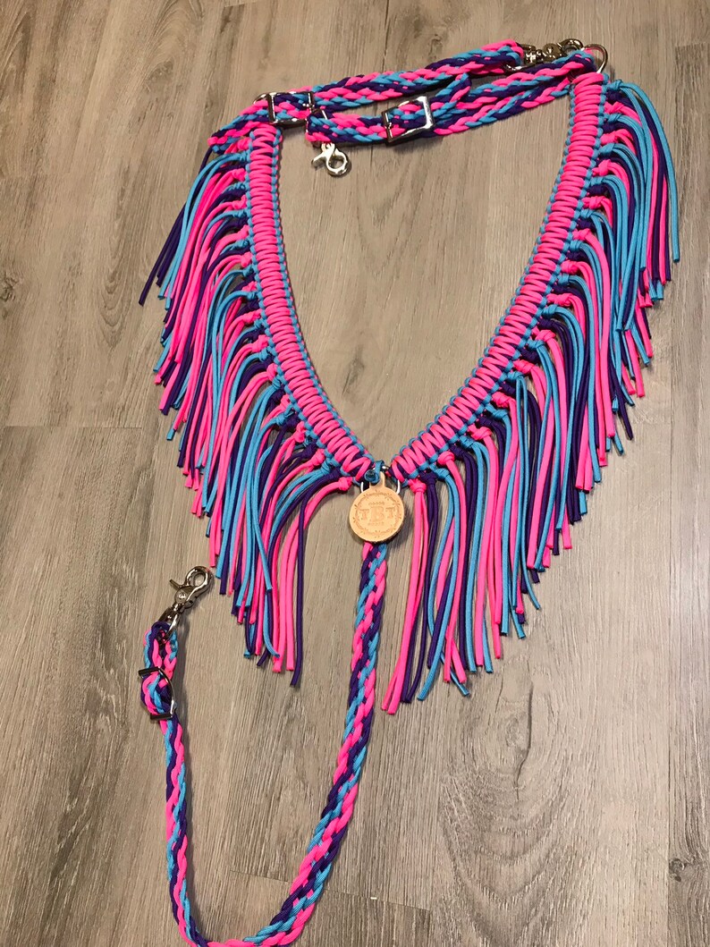 Paracord fringe tack set Fringe breast collar paracord horse Etsy