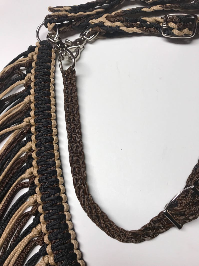 Fringe breast collar custom horse tack dark brown and black Etsy