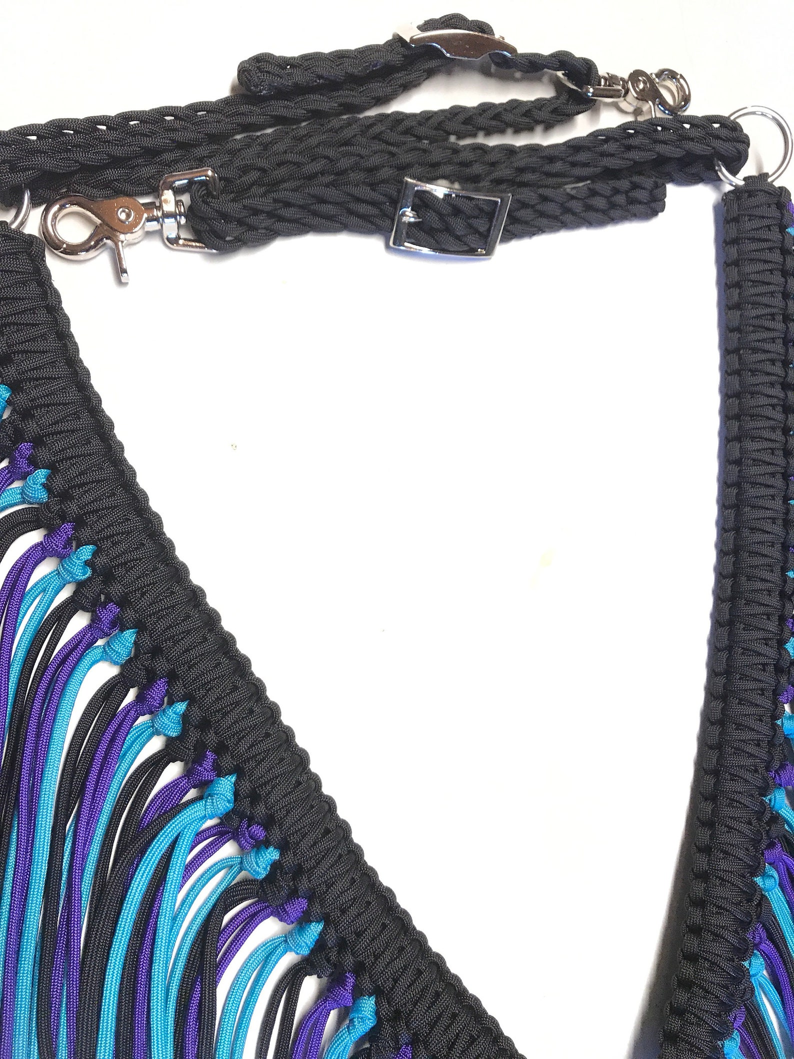 Fringe Breast Collar Custom Horse Tack Black Breast Collar Etsy