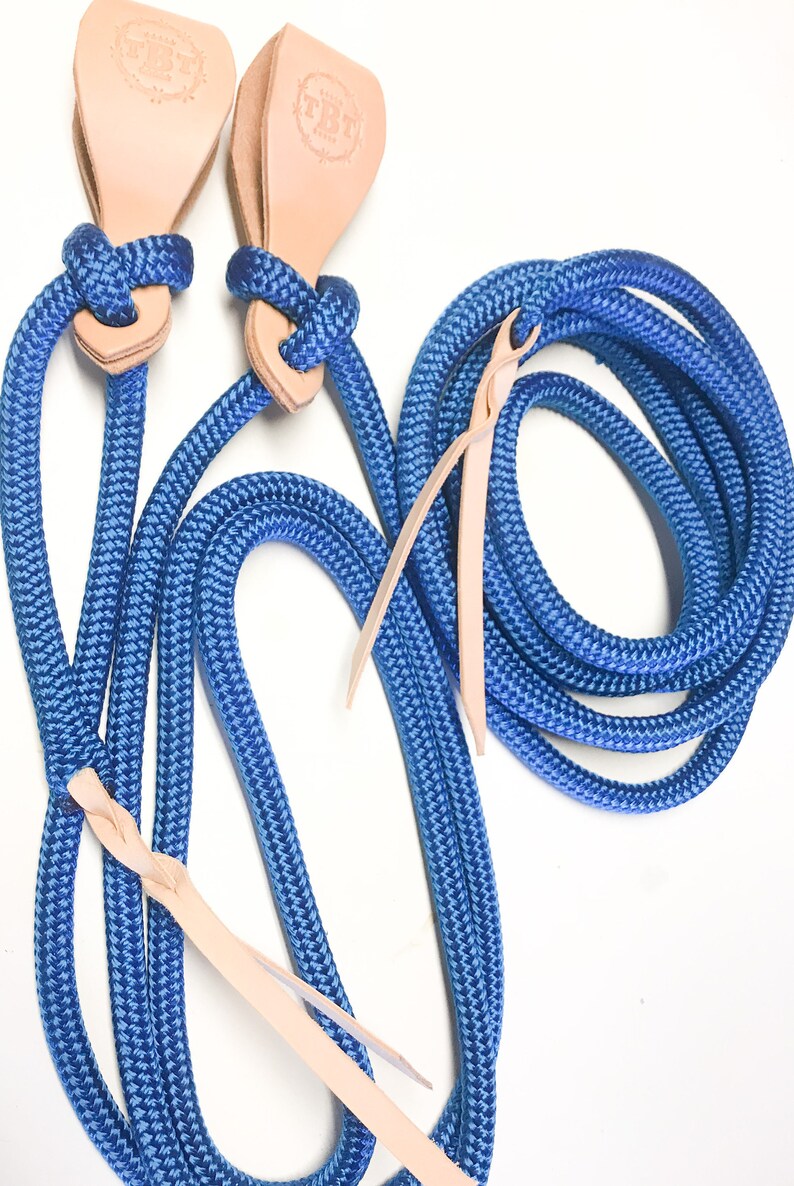 clinician rein blue mecate yacht rope mecate rein blue rein slobber straps