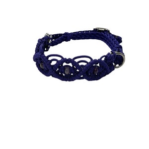 Baroque fancy purple Side pull hackamore attachment braided noseband with amethyst crystals, Bitless horse tack