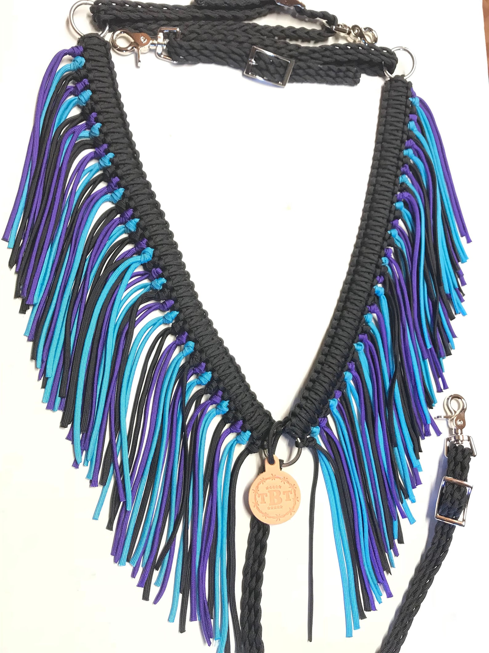 Fringe Breast Collar Custom Horse Tack Black Breast Collar Etsy