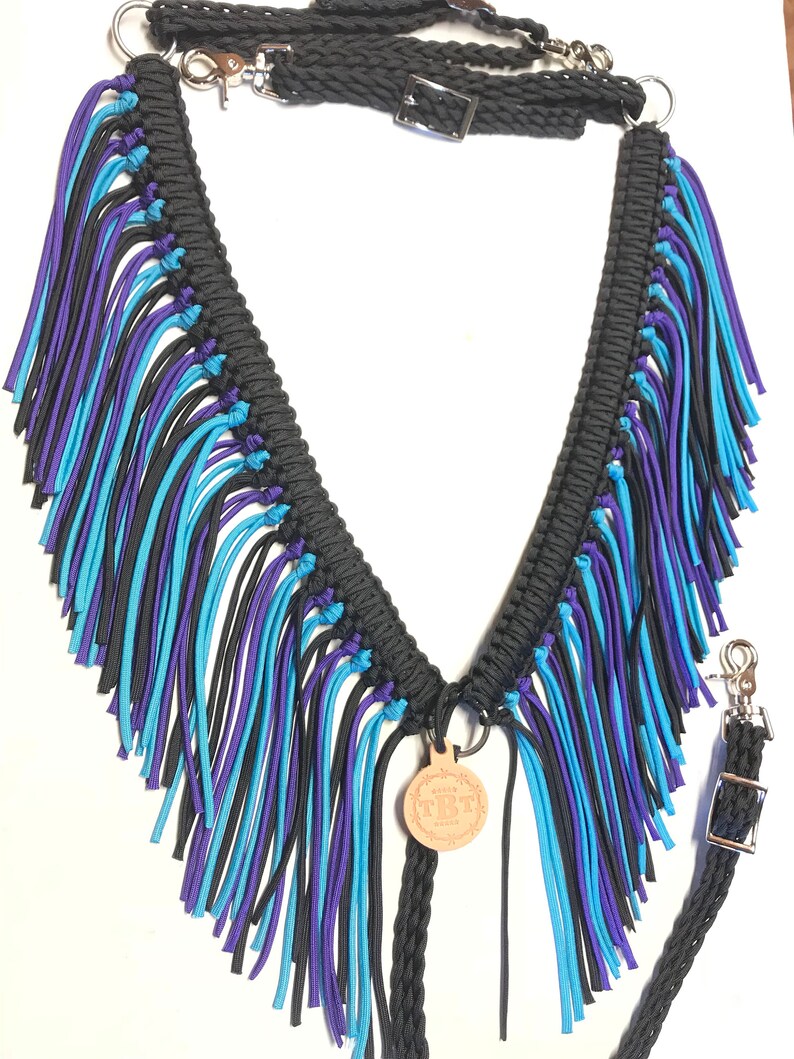 Fringe Breast Collar Custom Horse Tack Black Breast Collar Etsy