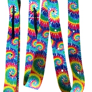 Tie Dye Cinch strap, patterned off billet and latigo for western horse tack