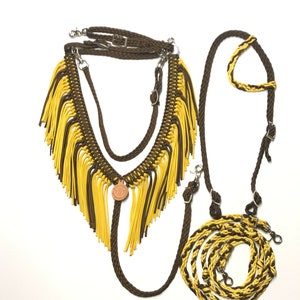 Horse tack set Yellow and Brown, sunflower horse tack set
