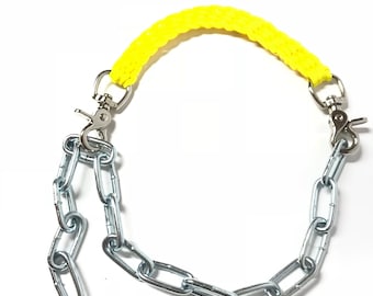 Goat collar, goat show  collar, show goat collar, chain goat collar, goat, collar, neon yellow goat collar