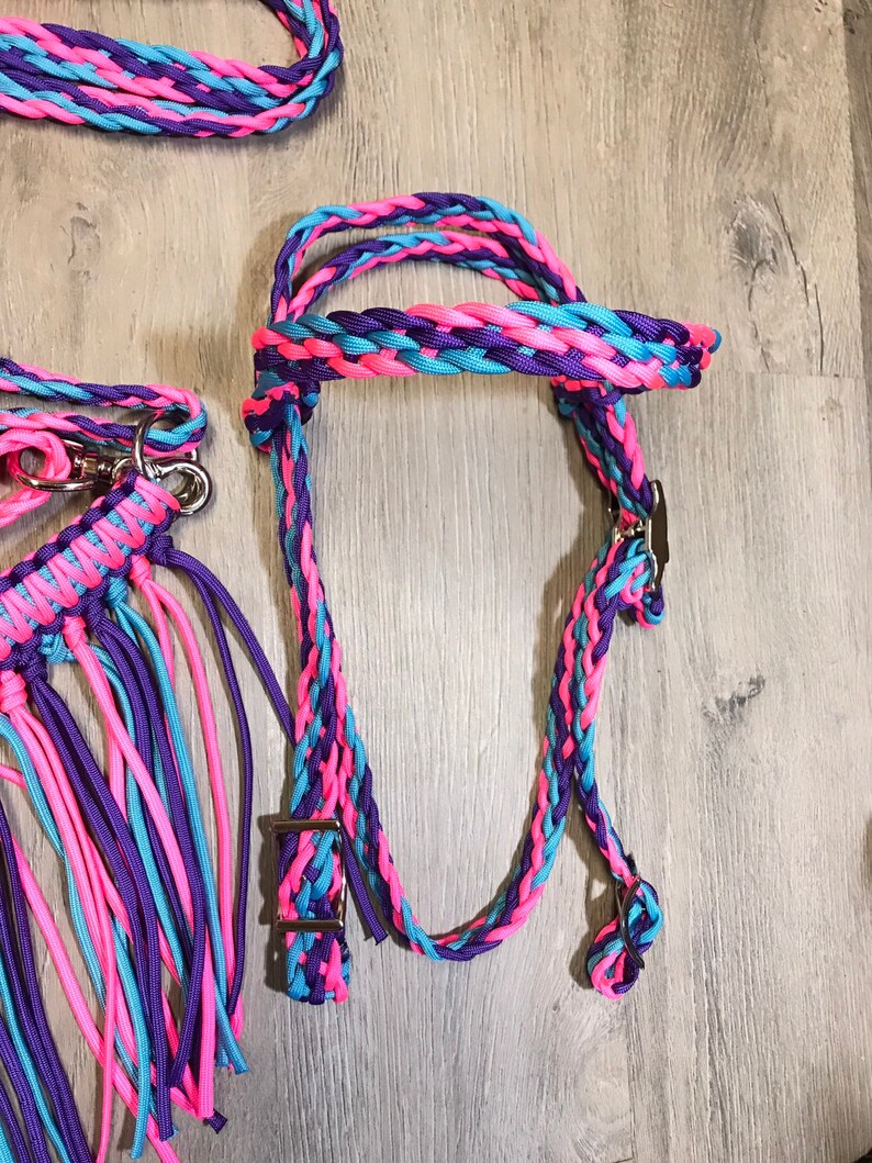 Pony Tack Set Fringe Breast Collar Reins and Pony Headstall Etsy