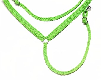 horse breast collar with wither strap, custom colors and sizes this one is neon green