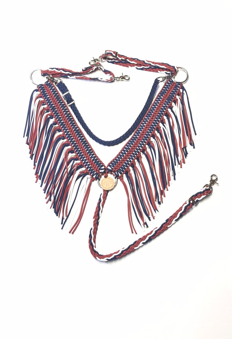 Wide Breast Collar With Fringe Breast Collar Patriotic Etsy