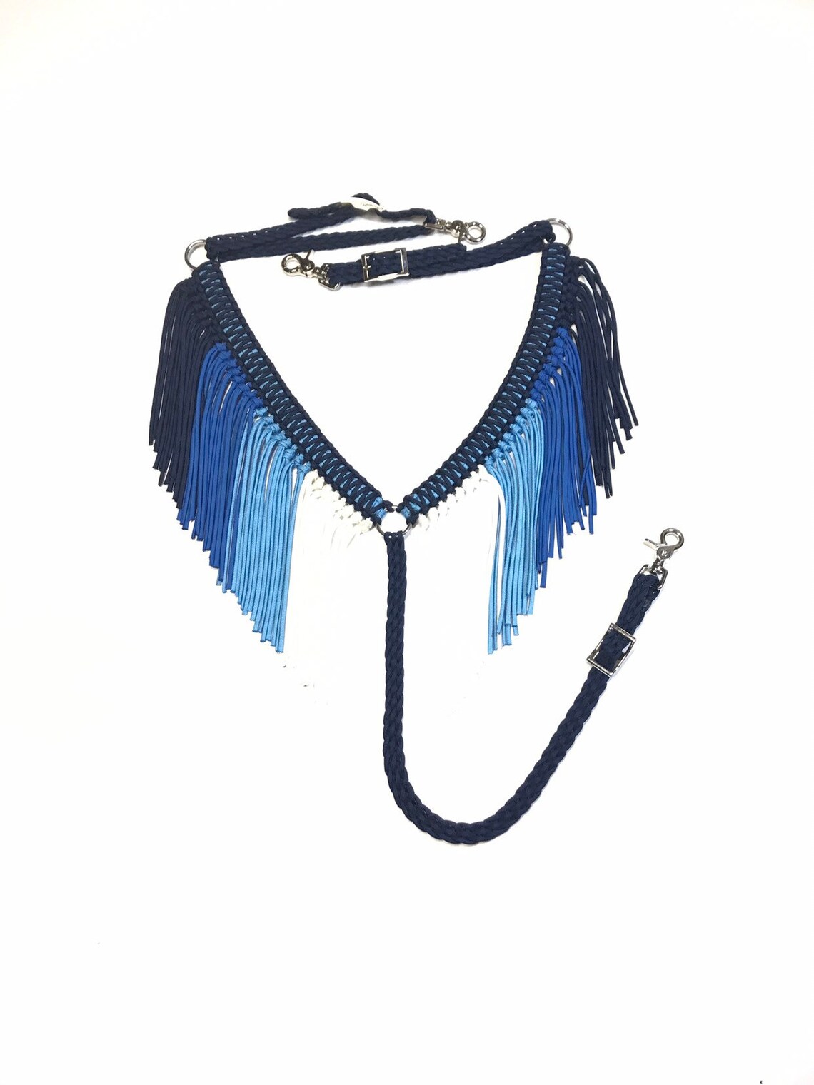 Fringe Breast Collar Blue Ombre Fringe Breast Collar Horse Etsy
