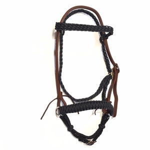Bitless Bridle horse size leather and paracord...also a horse bridle for bit