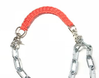Goat collar, goat show  collar, show goat collar, chain goat collar, goat, collar, neon orange goat collar