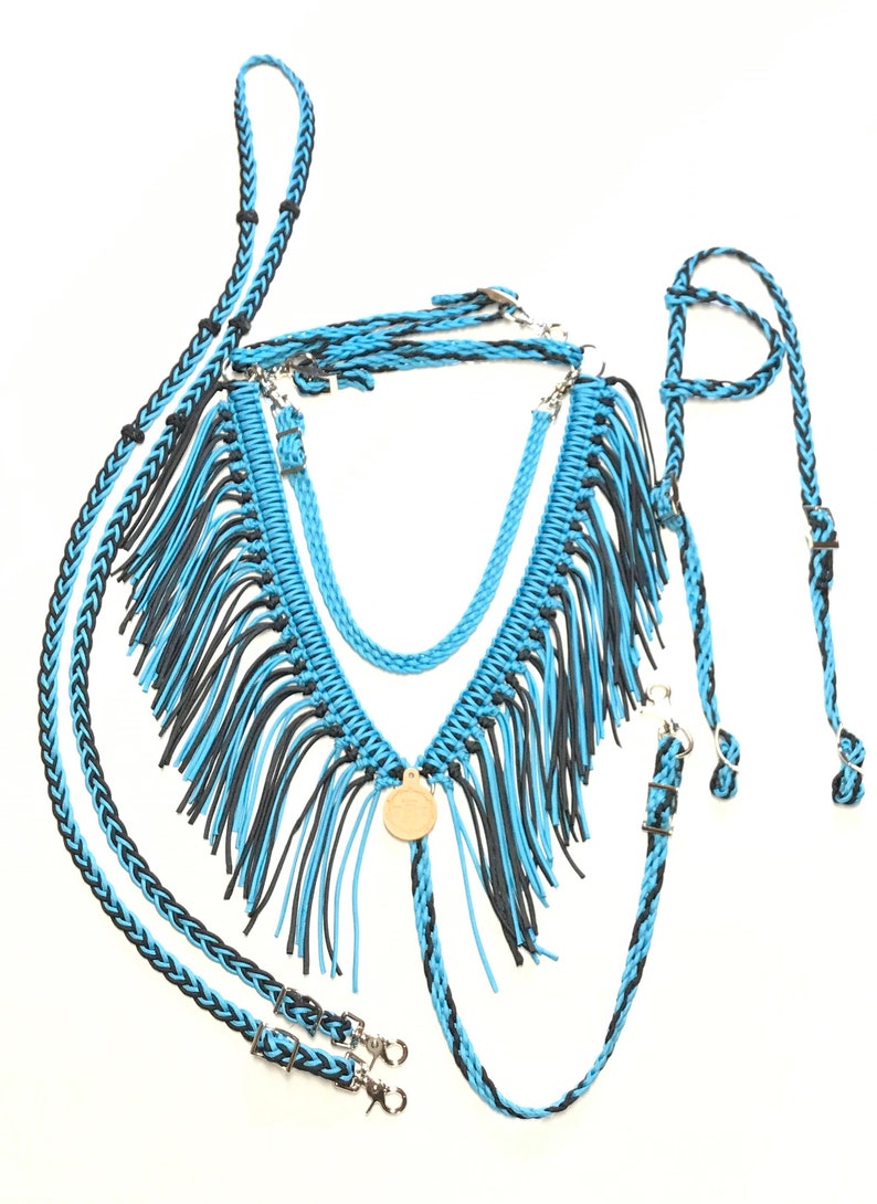 Horse tack set turquoise and black