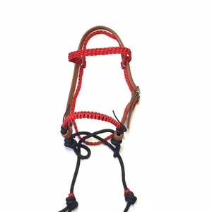 Bitless Bridle leather and paracord Indian Bosal...also a horse bridle for bit