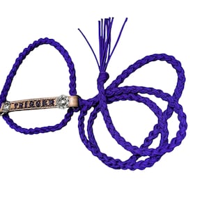Hand tooled and hand painted personalized  cow halter purple