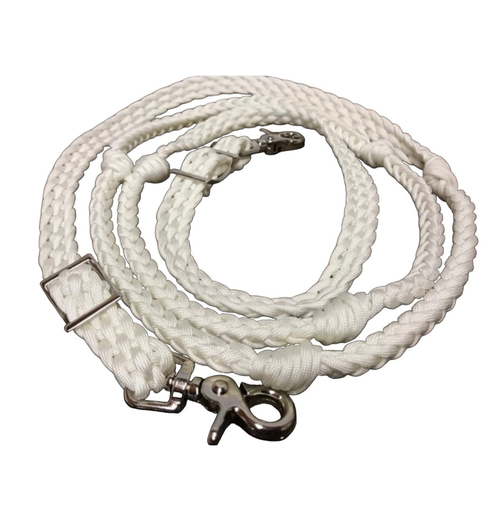White Reins Barrel Reins With Knots Reins Paracord Reins Etsy