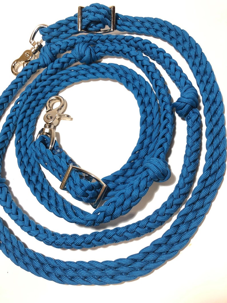 Barrel Reins Blue Horse Tack Paracord Reins Braided Reins Etsy