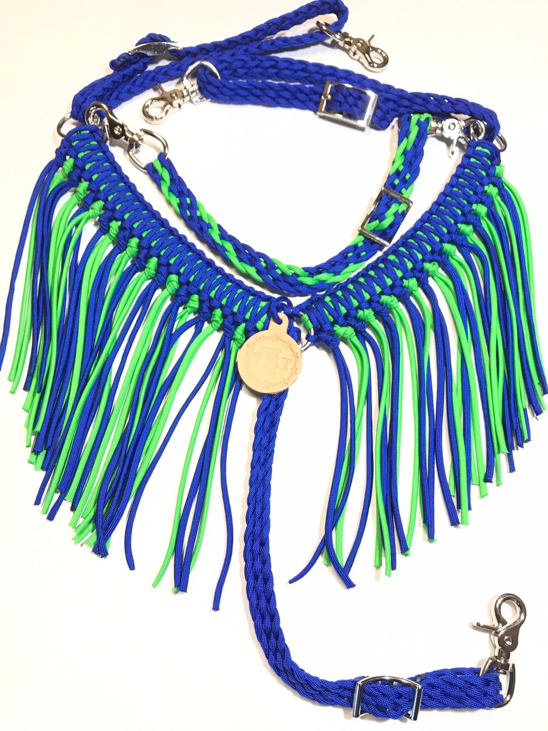 Pony Fringe Breast Collar, Blue and Green Pony Tack Etsy