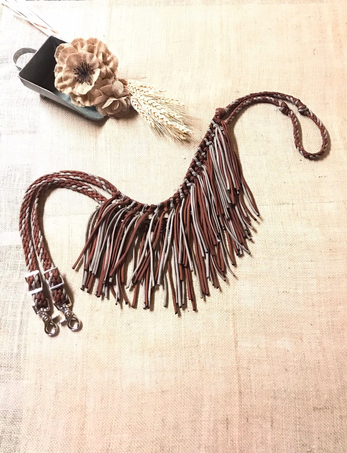 Brown Fringe Reins Horse Tack Barrel Reins Reins Fringe Etsy
