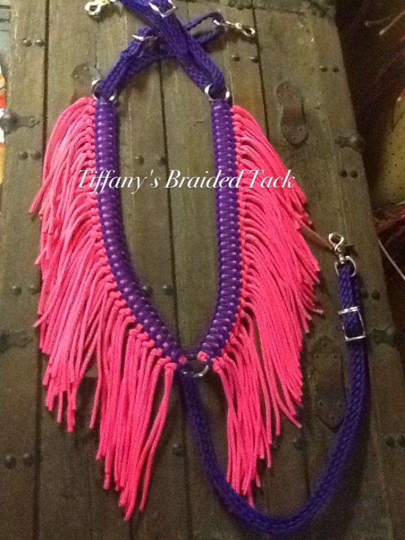 Fringe Breast Collar Horse Paracord Horse Tack Acid Purple and Etsy