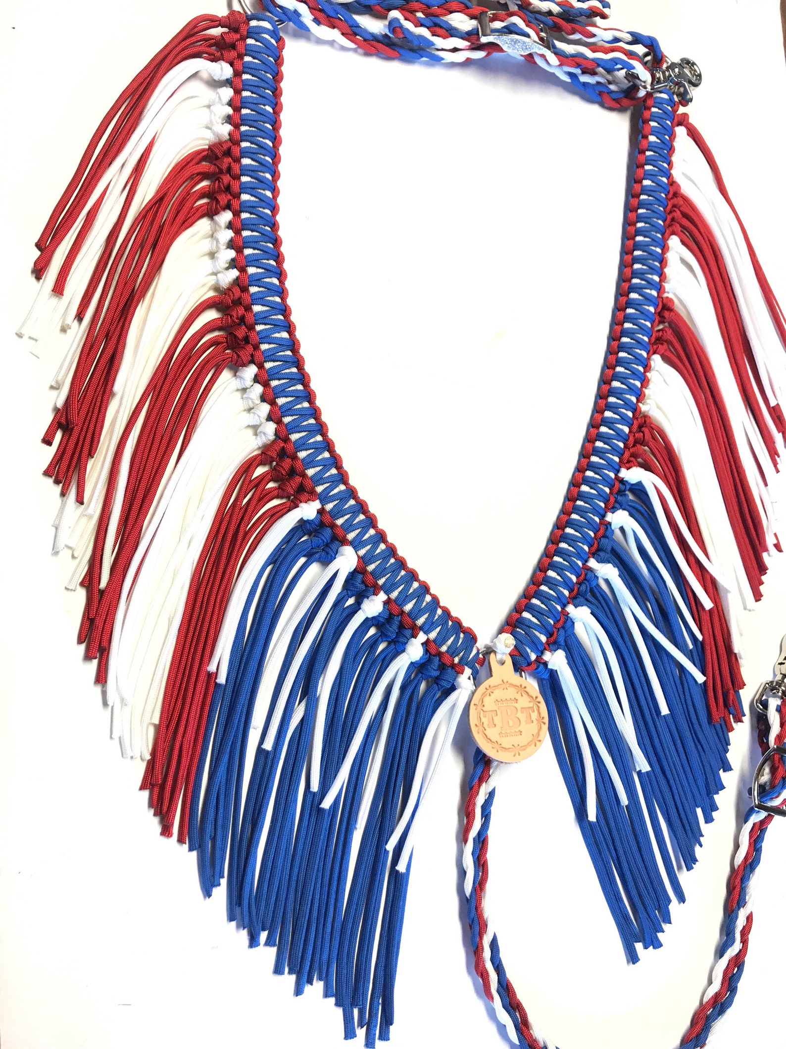 Horse tack Patriotic fringe breast collar red white and Etsy