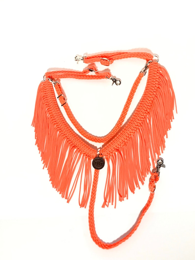 Solid Fringe Breast Collar Custom Horse Tack Orange Breast Etsy Ireland