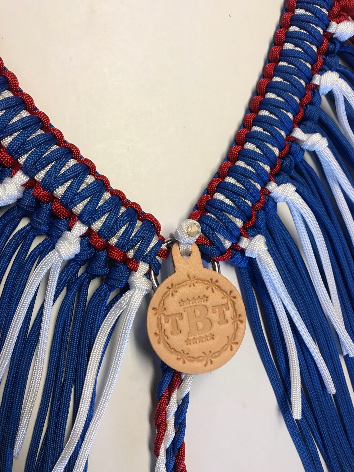 Horse Tack Patriotic Fringe Breast Collar Red White and Blue Etsy