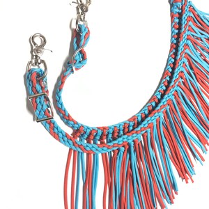 Fringe reins, horse tack, barrel reins, reins, fringe barrel reins, Turquoise Fringe Reins