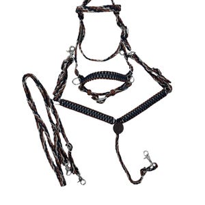 Brown tan and black  tack set for a miniature horse or Shetland pony