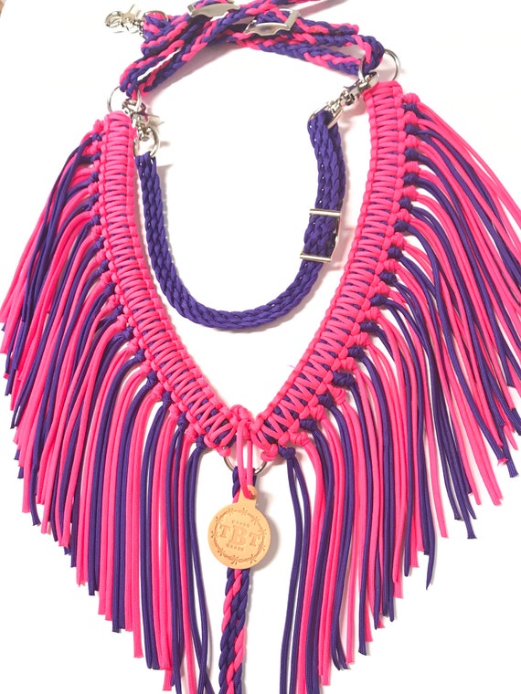 Fringe Breast Collar Pink and Purple Etsy