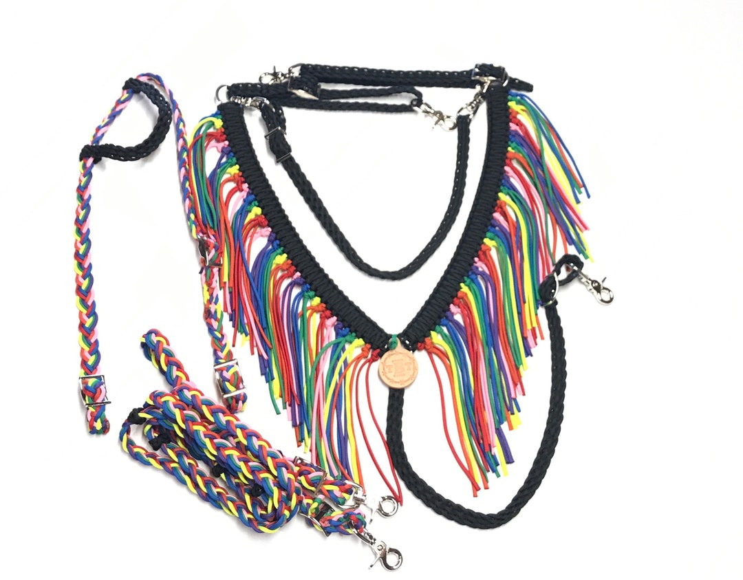 Paracord Fringe Tack Set Fringe Breast Collar Paracord Horse Etsy