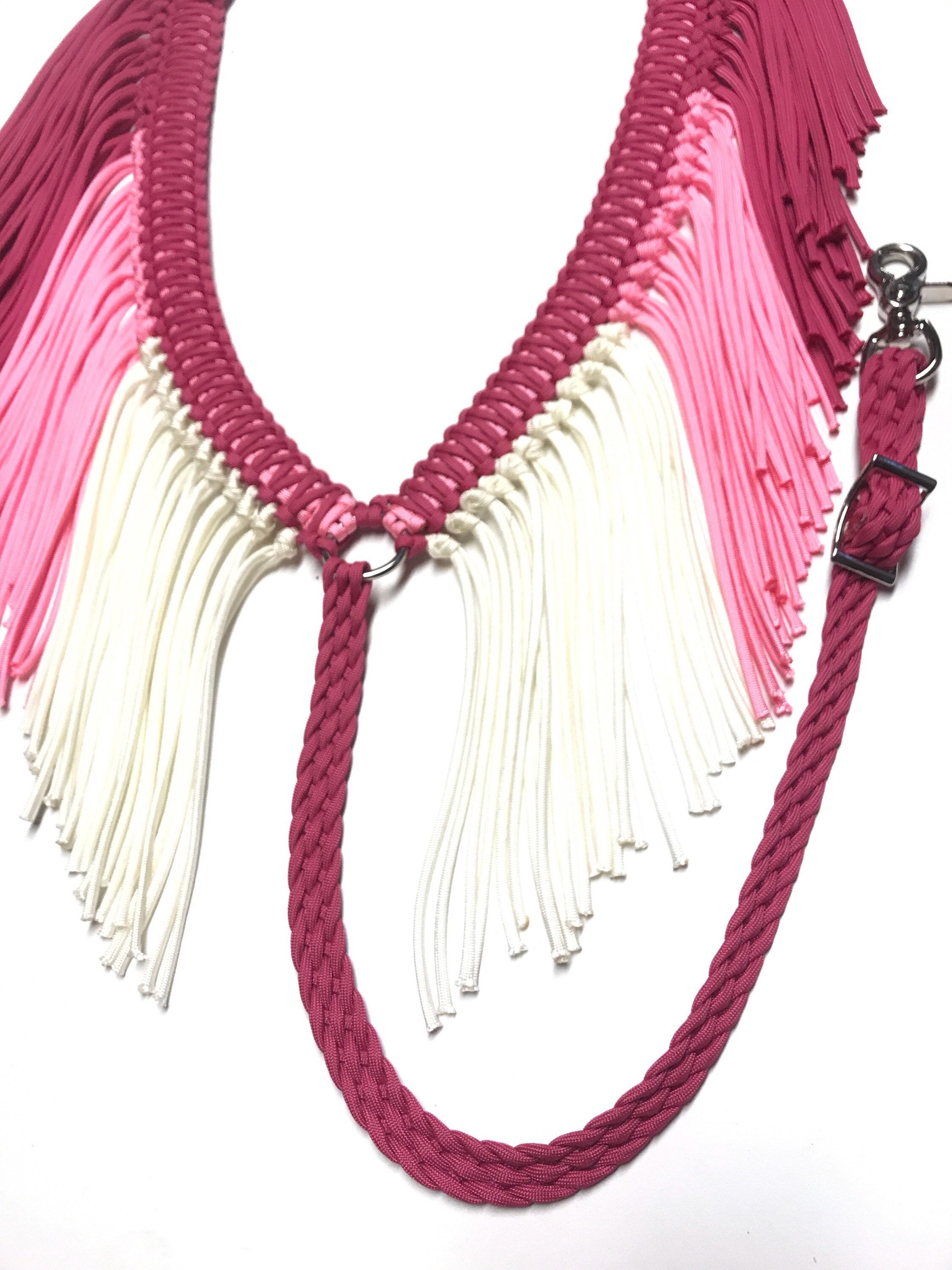 Fringe breast collar Pink ombre Fringe breast collar horse Etsy