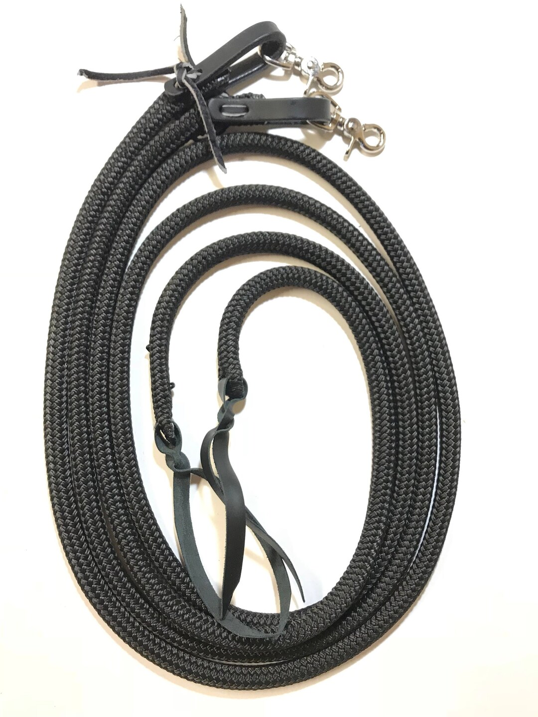 Yacht Rope Split Reins Black With Poppers - Etsy