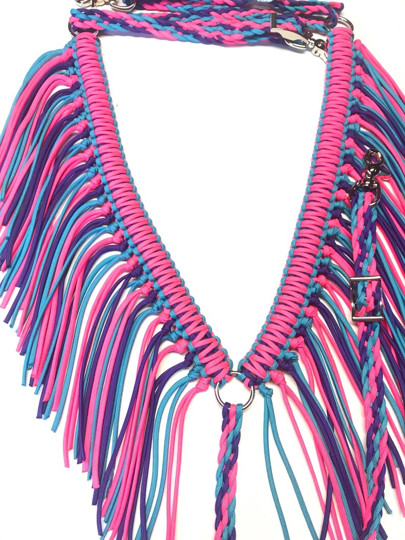 Paracord fringe tack set Fringe breast collar paracord horse Etsy
