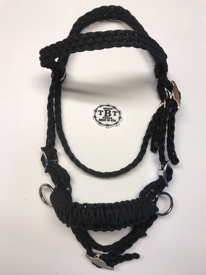 Miniature Horse / Small Pony Bitless Bridle With Rein - Made In USA (Choose Color)