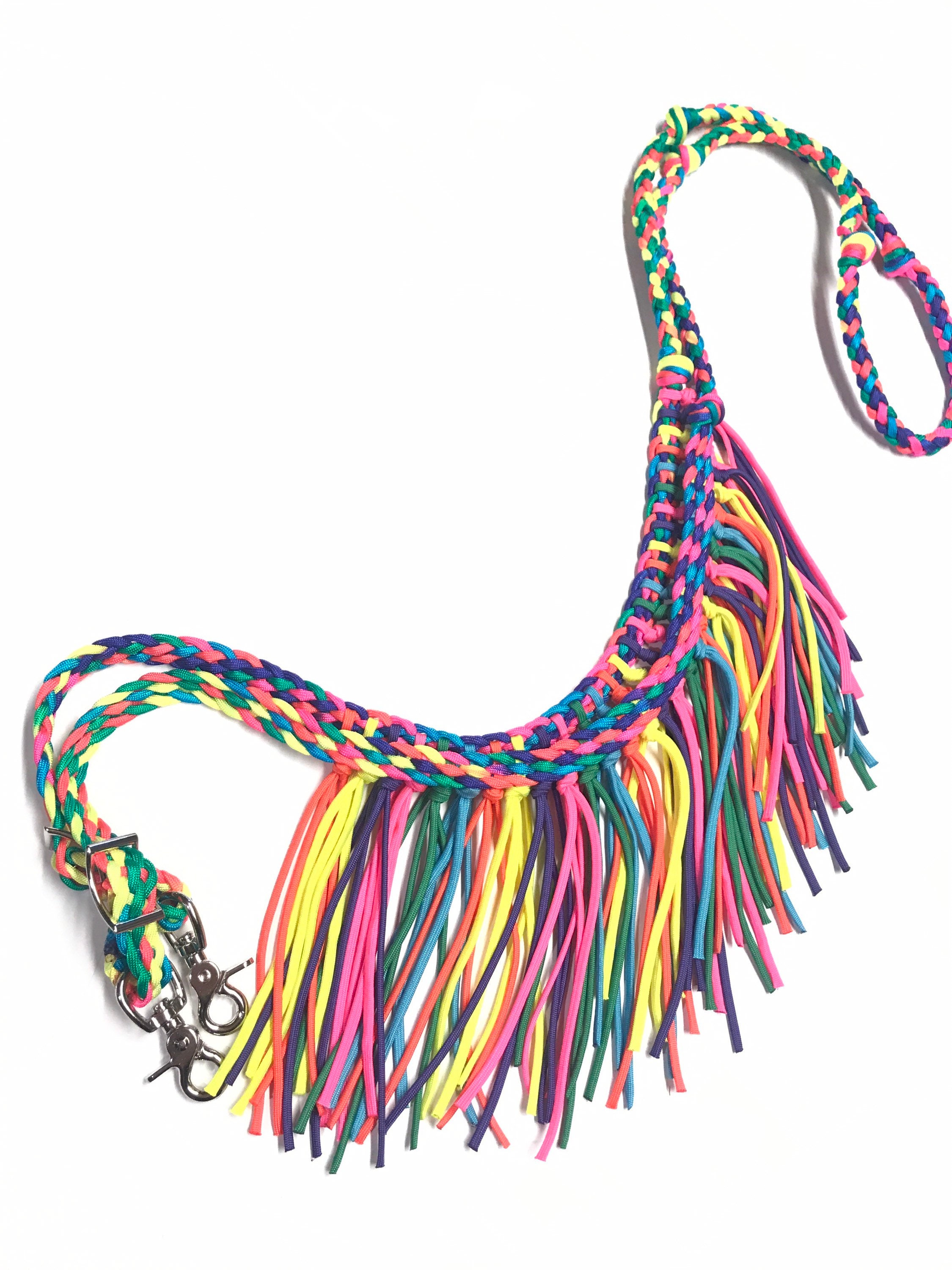 Reins with fringe rainbow Fringe reins horse tack barrel Etsy