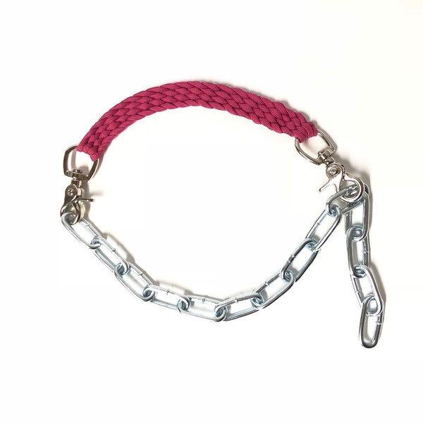 Goat show collar, goat collar, show goat collar, chain goat collar, goat, collar, fuchsia goat collar