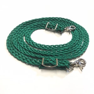 paracord rein, green rein,reins, horse tack, western reins, adjustable reins, loop reins, basic reins, paracord tack, horse tack