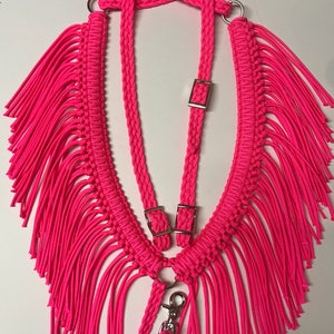 Fringe breast collar headstall horse tack set horse pink | Etsy