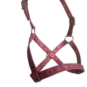 cow nylon  halter pink bandana