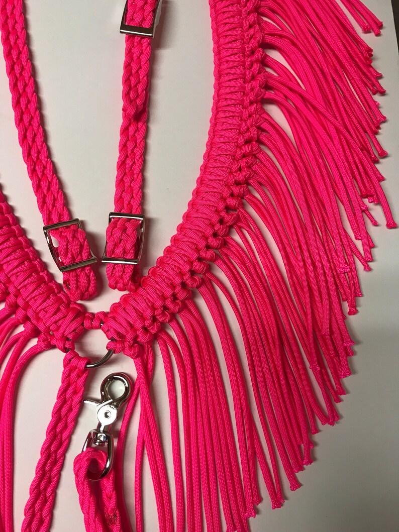 Fringe breast collar headstall horse tack set horse pink Etsy