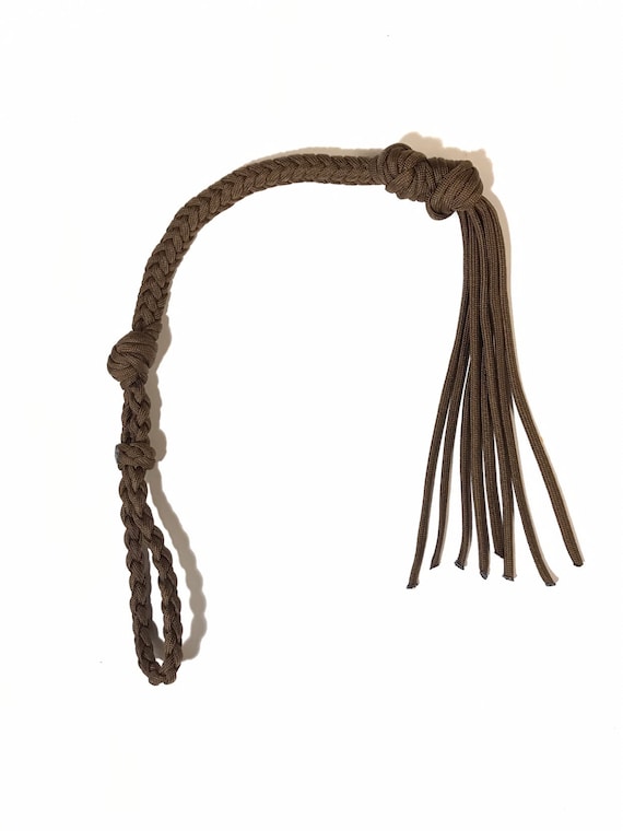 Frusta In Paracord E Pelle - 16 Trecce Con Manico Ad Anello E Cracker - Foto 3