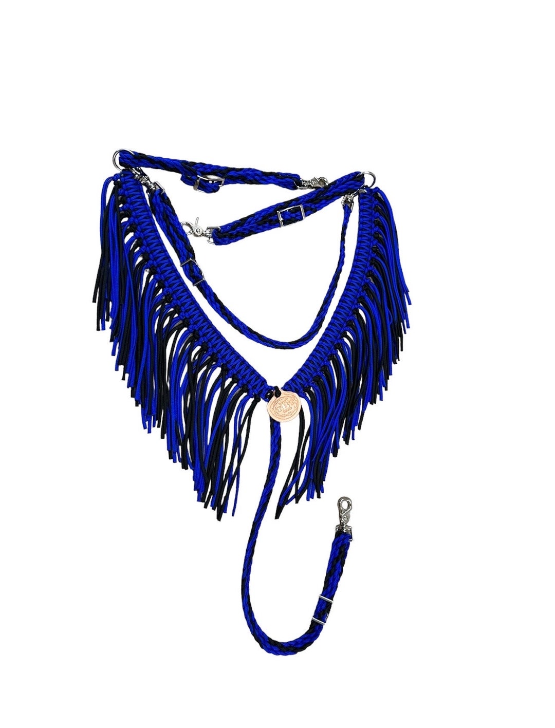Fringe Breast Collar, Horse Tack, Blue Horse Tack, Breast Collar