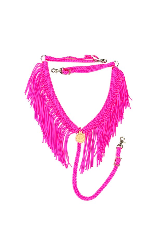 Fringe Breast Collar Custom Horse Tack Pink Breast Collar Etsy