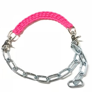 Goat collar, goat show  collar, show goat collar, chain goat collar, goat, collar, hot pink goat collar
