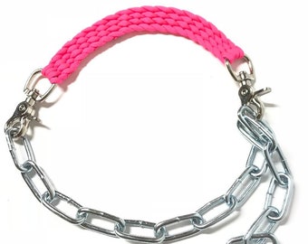 Goat collar, goat show  collar, show goat collar, chain goat collar, goat, collar, hot pink goat collar