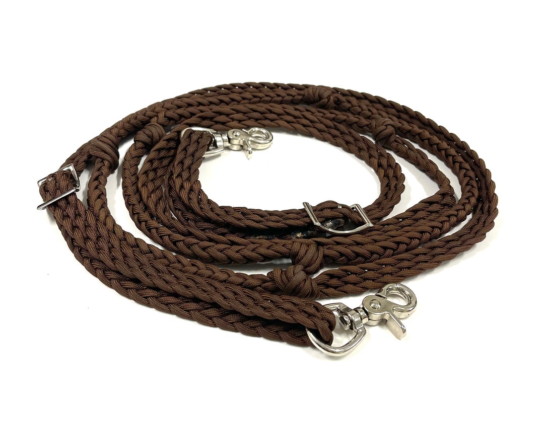 Dark Brown Barrel Reins With Grip Knots Etsy
