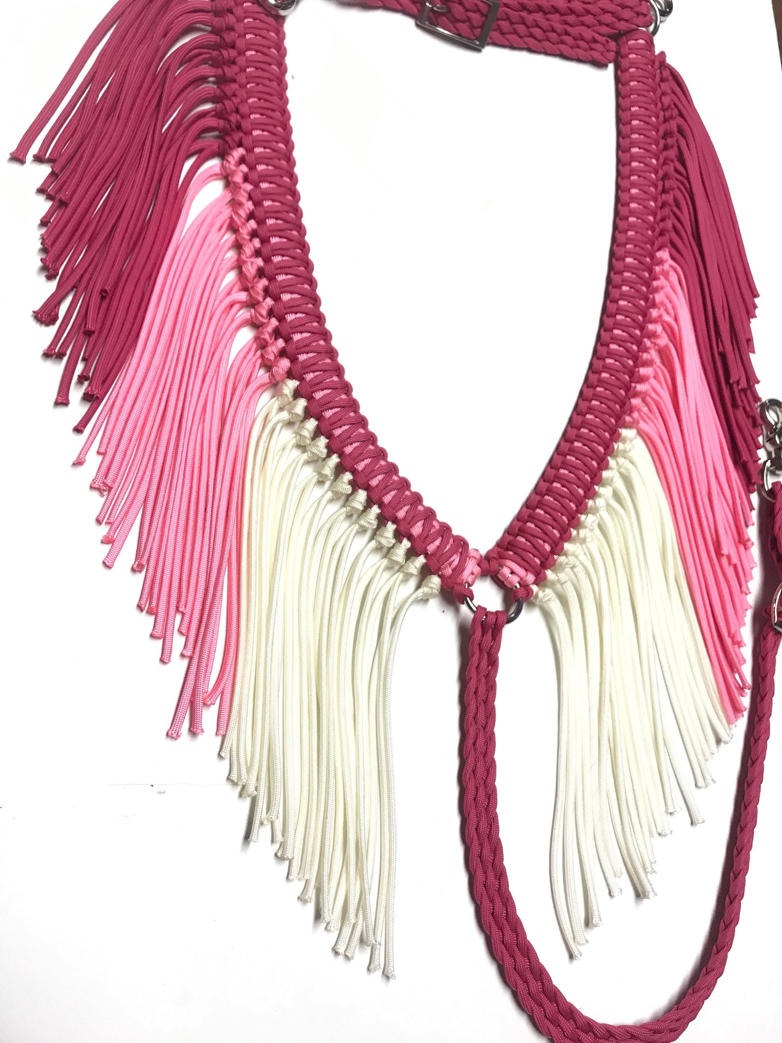 Fringe Breast Collar Pink Ombre Fringe Breast Collar Horse Etsy